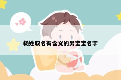 杨姓取名有含义的男宝宝名字