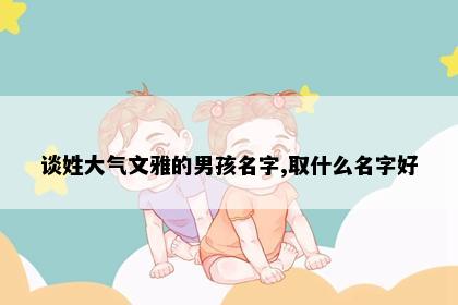 谈姓大气文雅的男孩名字,取什么名字好